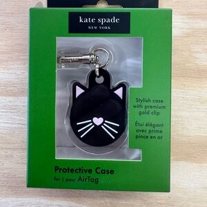 Kate Spade Black and Pink Cat AirTag Case
